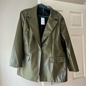 Cider faux leather blazer NWT